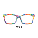 Watercolor Rainbow Stained Glass Toppers - Compatible Pair wear