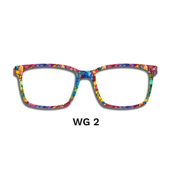 Watercolor Rainbow Stained Glass Toppers - Compatible Pair wear