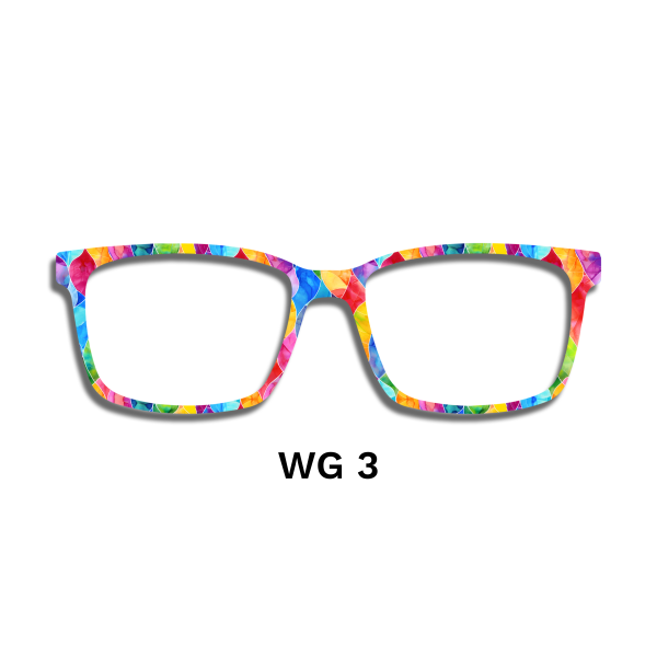 Watercolor Rainbow Stained Glass Toppers - Compatible Pair wear