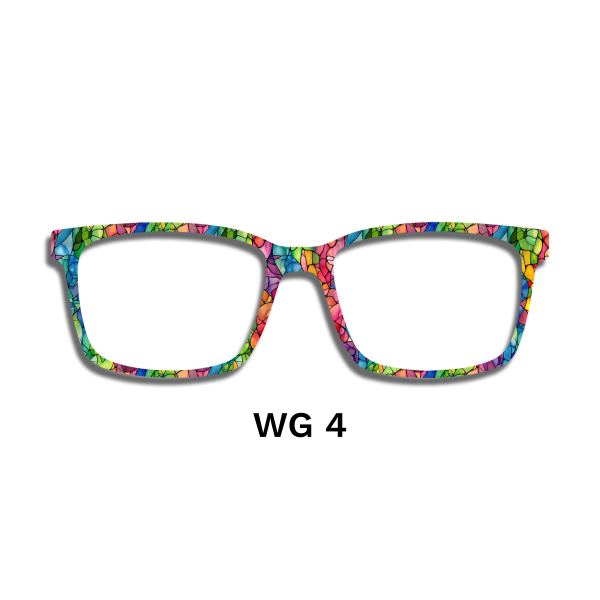 Watercolor Rainbow Stained Glass Toppers - Compatible Pair wear