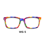 Watercolor Rainbow Stained Glass Toppers - Compatible Pair wear