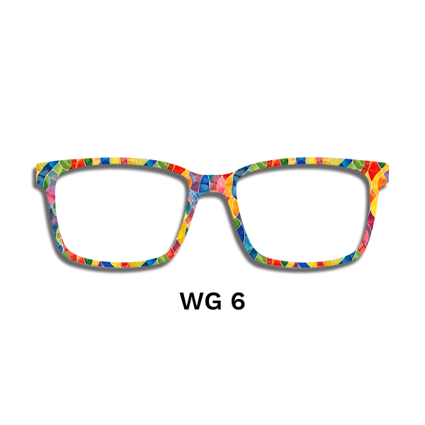 Watercolor Rainbow Stained Glass Toppers - Compatible Pair wear