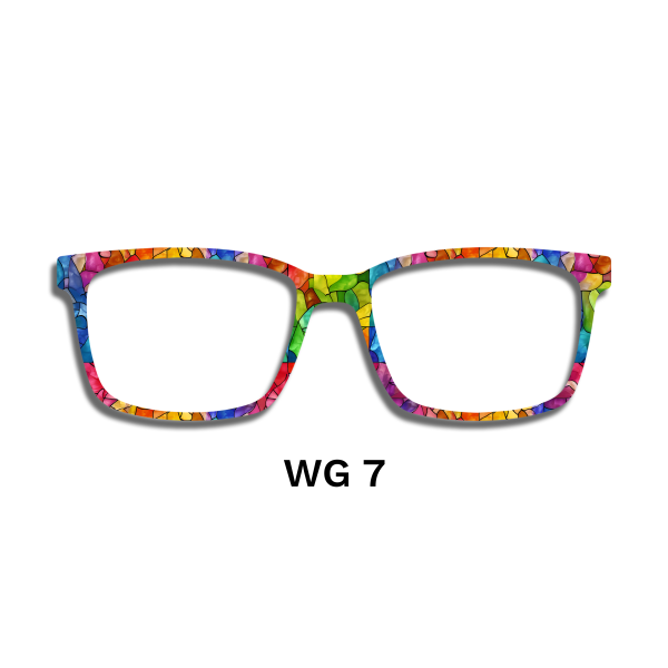 Watercolor Rainbow Stained Glass Toppers - Compatible Pair wear