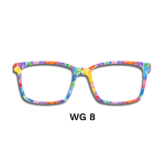 Watercolor Rainbow Stained Glass Toppers - Compatible Pair wear