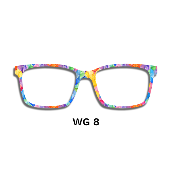 Watercolor Rainbow Stained Glass Toppers - Compatible Pair wear