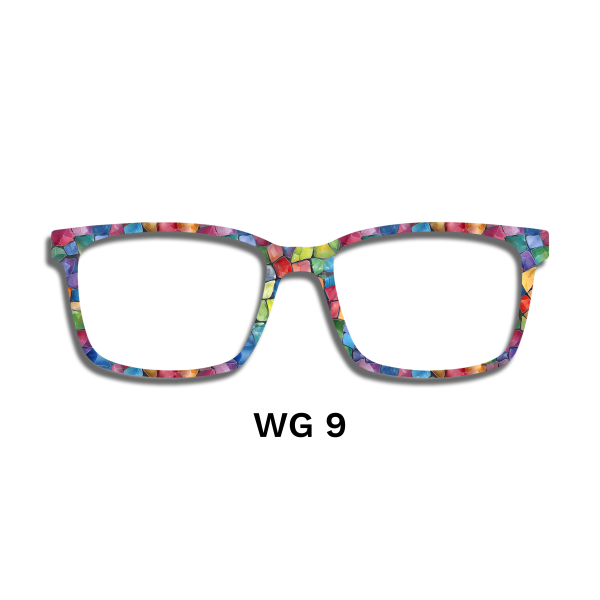 Watercolor Rainbow Stained Glass Toppers - Compatible Pair wear