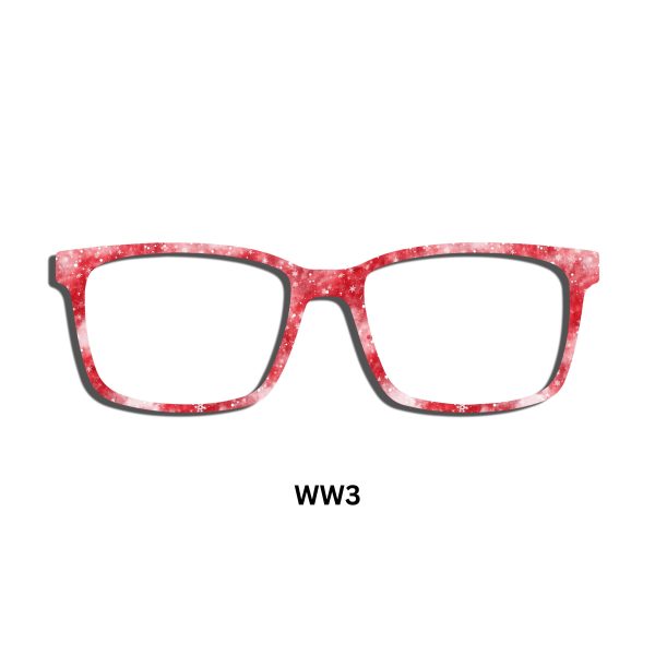 Watercolor-Cherry-Red-Snowflakes Toppers - Compatible Pair Wear