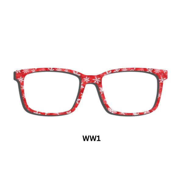 Watercolor-Cherry-Red-Snowflakes Toppers - Compatible Pair Wear