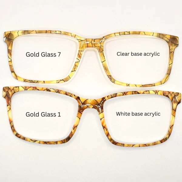 Stained Glass Gold Toppers - Compatible Pair wear