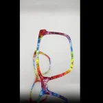 Watercolor Rainbow Stained Glass Toppers - Compatible Pair wear